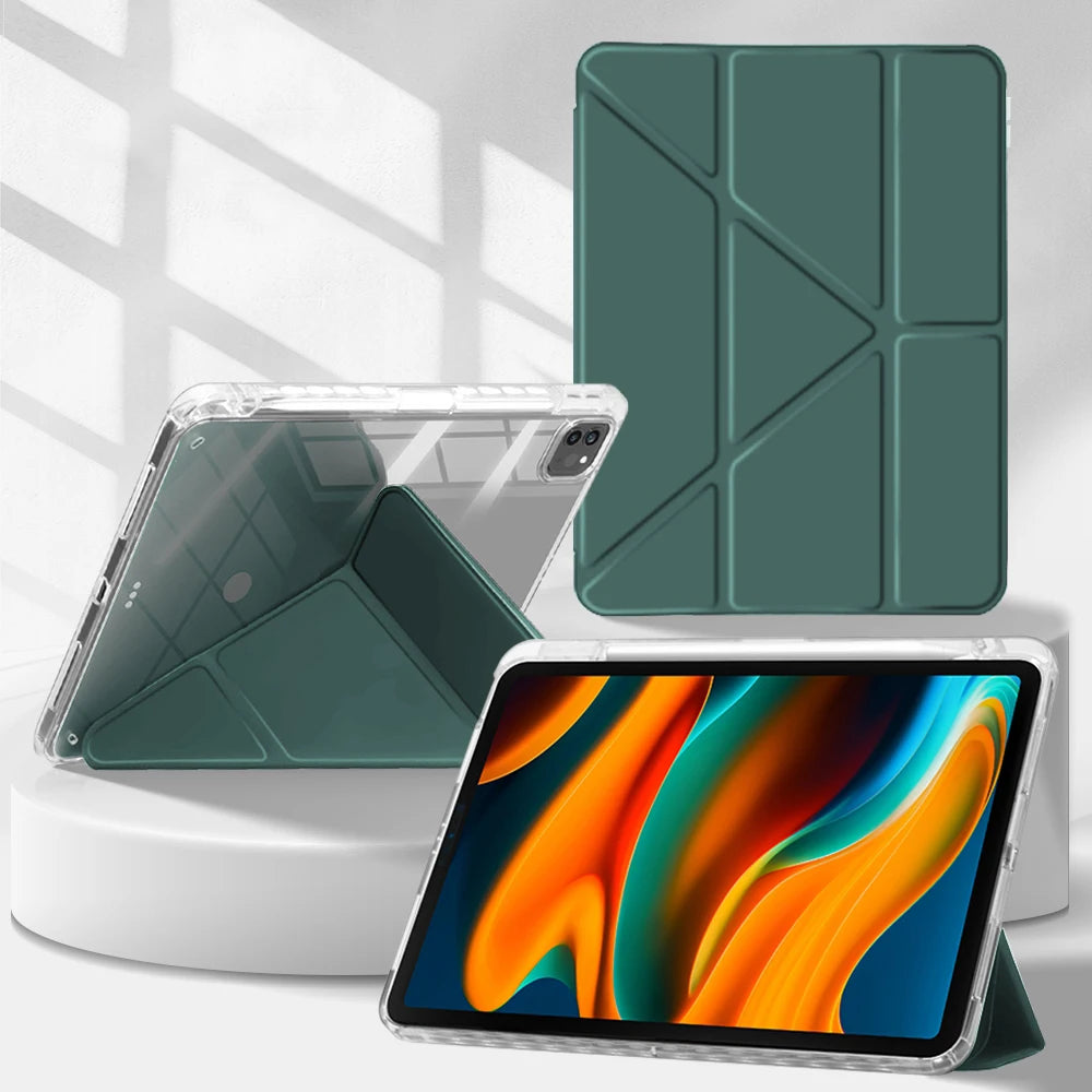 Smart iPad Case with Pen Holder — Air 5/6, Pro 11"/12.9"/13", Mini 6/7, iPad 5th–11th Gen