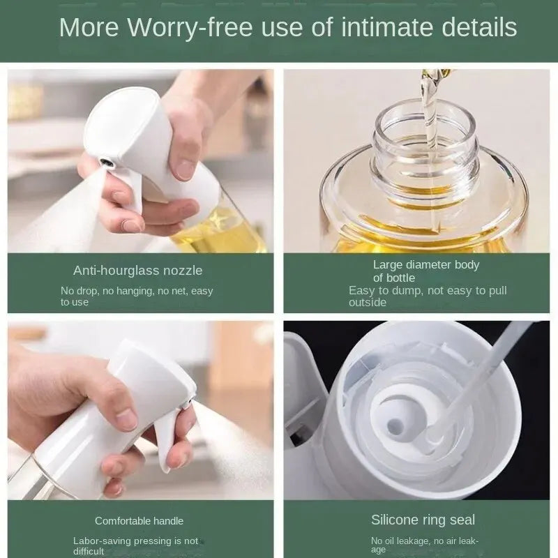 Kitchen Oil Spray Bottle for Cooking & Air Fryer — Refillable Mist Sprayer for Olive Oil & Sauces