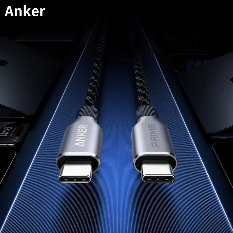 Anker Prime USB C to USB C Cable, 240W 3ft 6ft Fast Charging USB C Cable, Upcycled-Braided Nylon With 100-Year Bend Durability