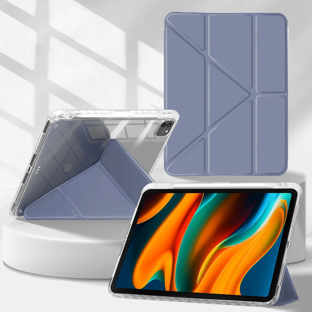 Smart iPad Case with Pen Holder — Air 5/6, Pro 11"/12.9"/13", Mini 6/7, iPad 5th–11th Gen