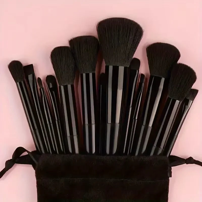 Makeup Brush Set with Bag — 5 to 14 Pieces Professional Foundation, Contour & Blending Brushes