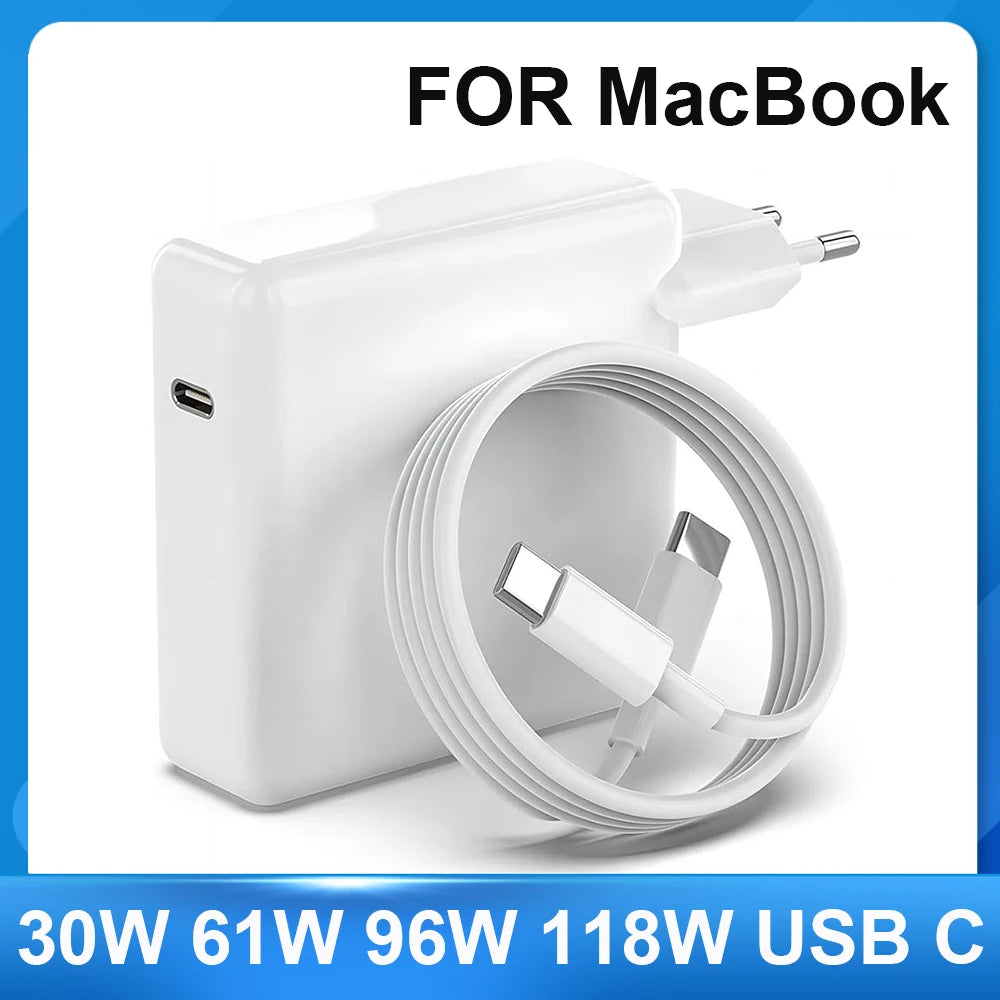USB-C Power Adapter for MacBook Pro & Air — 30W / 61W / 96W / 118W