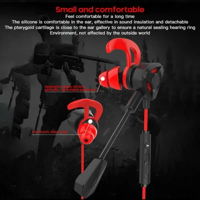Wired Gaming Earbuds with Mic — 3.5mm In-Ear Gaming Headset for PC, PS4, Xbox & Mobile