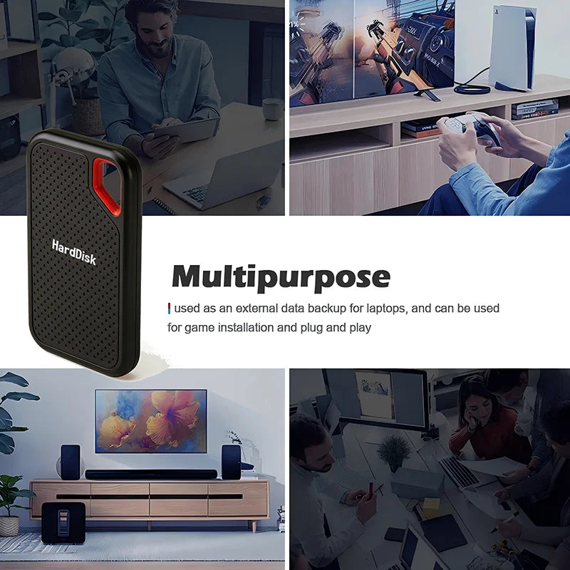 قرص تخزين خارجي محمول SSD — منفذ USB 3.1 للابتوب والكمبيوتر والجوال