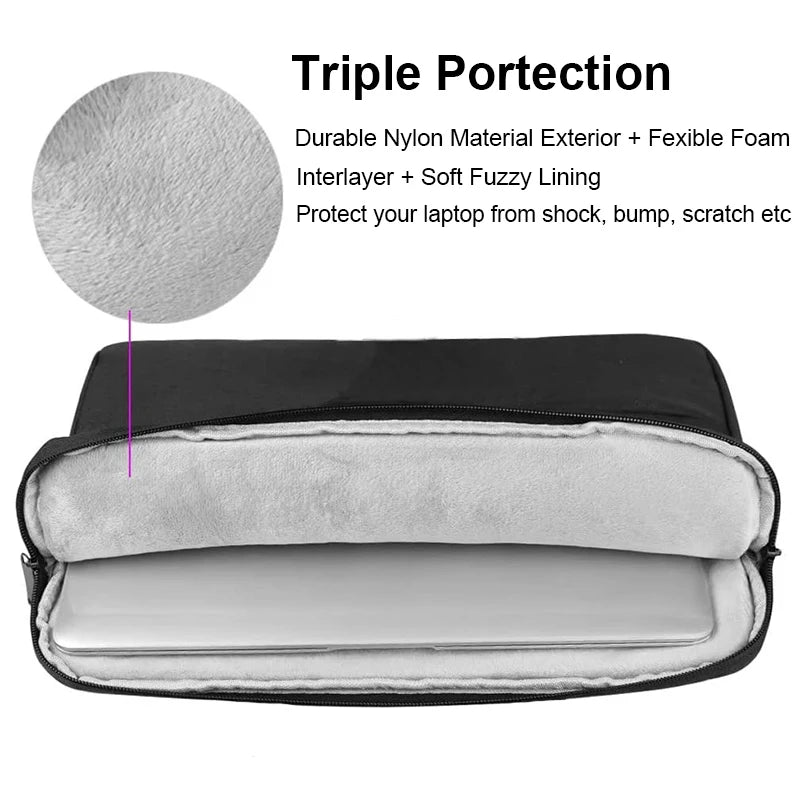 Laptop Sleeve Case for MacBook Air/Pro, Redmi — 13" to 15.6" Portable Cover