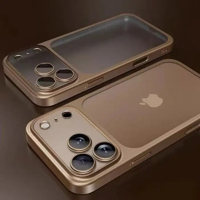 Luxury Matte Plated Phone Case for iPhone 13–18 Pro/Pro Max & iPhone Air — Frosted Shockproof with Lens Protector