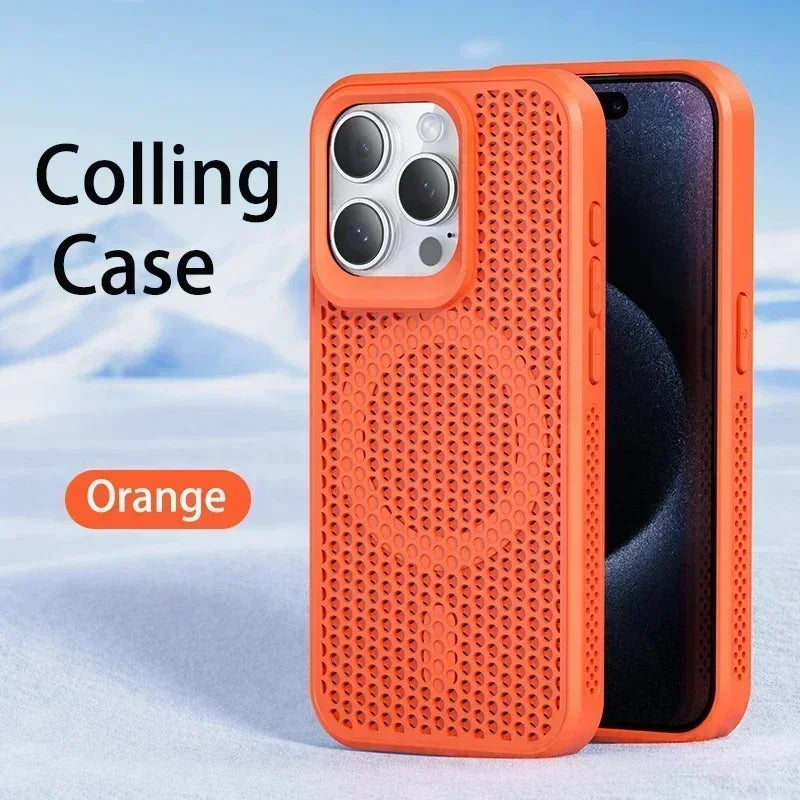 Cooling Heat Dissipation MagSafe Case for iPhone 15 & 17 Series — Magnetic Thermal Protection Cover
