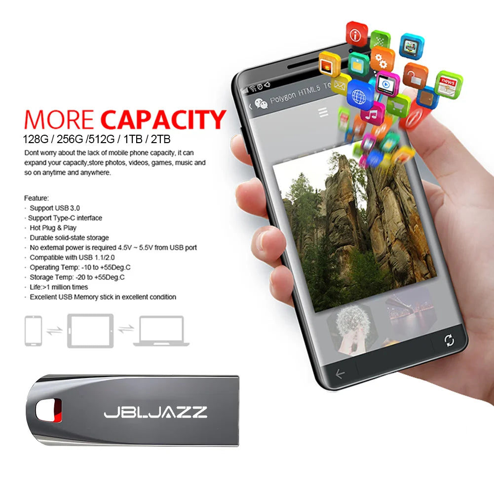 USB Flash Drive 128GB High Speed Metal Pen Drive — Quick Shop