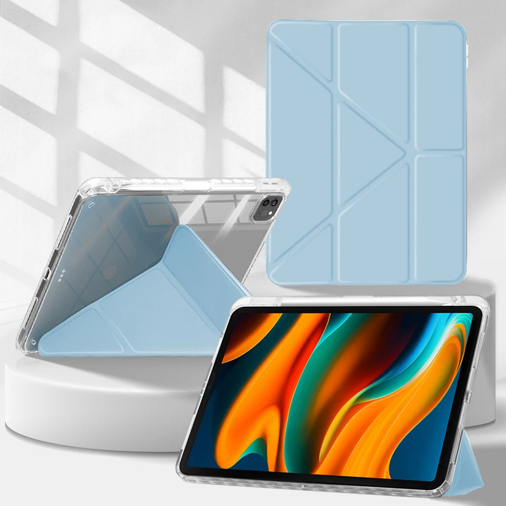 Smart iPad Case with Pen Holder — Air 5/6, Pro 11"/12.9"/13", Mini 6/7, iPad 5th–11th Gen