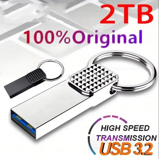 USB Flash Drive 2TB — USB 3.2 & Type-C High Speed Metal Waterproof Pen Drive for Computer & Storage