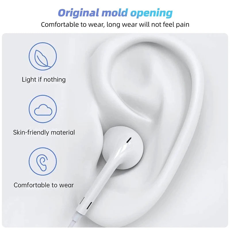 Wired Earbuds Headset — USB-C & 3.5mm Universal In-Ear with Microphone for Android & iPhone