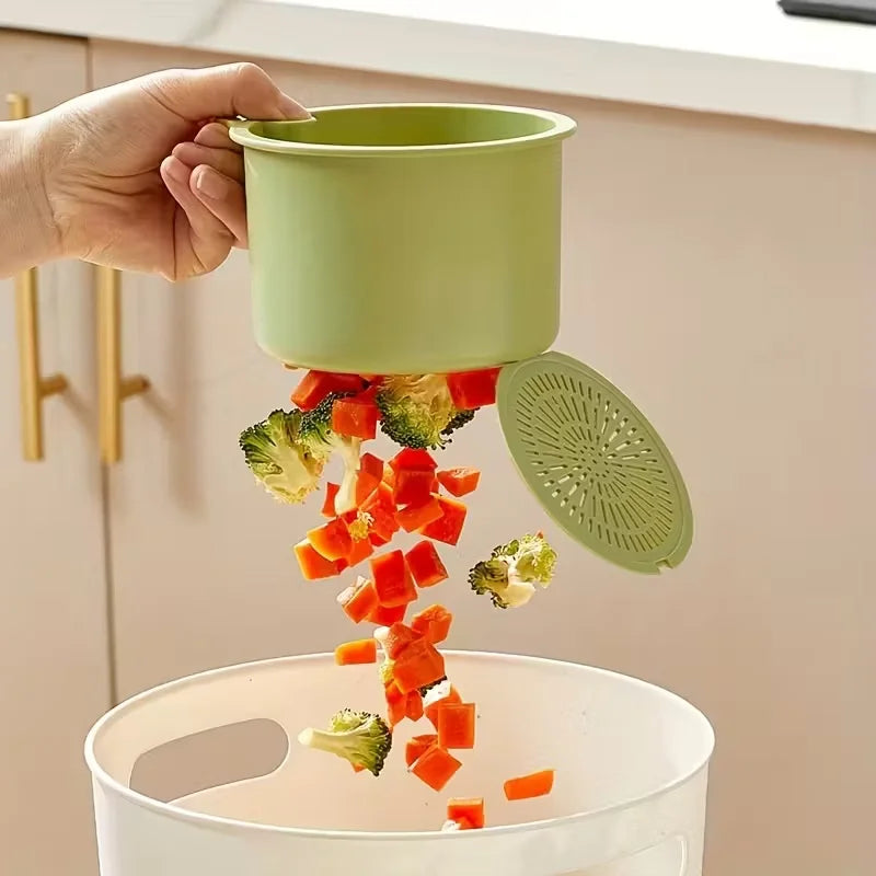 Press-Type Stainless Steel Sink Drain Basket — Pop-Up Kitchen Strainer & Hair Catcher