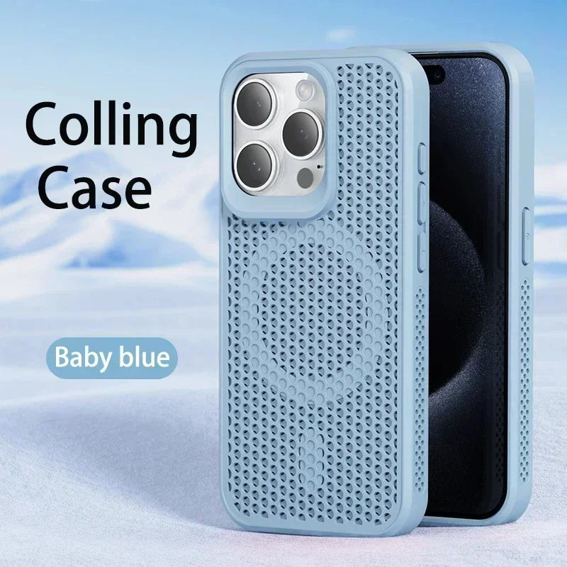 Cooling Heat Dissipation MagSafe Case for iPhone 15 & 17 Series — Magnetic Thermal Protection Cover