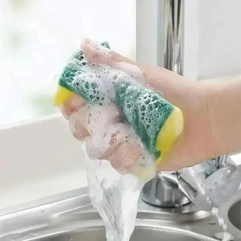 Kitchen Dishwashing Scouring Sponge Pack — Heavy-Duty Scrub Pads for Pots, Pans & Dishes