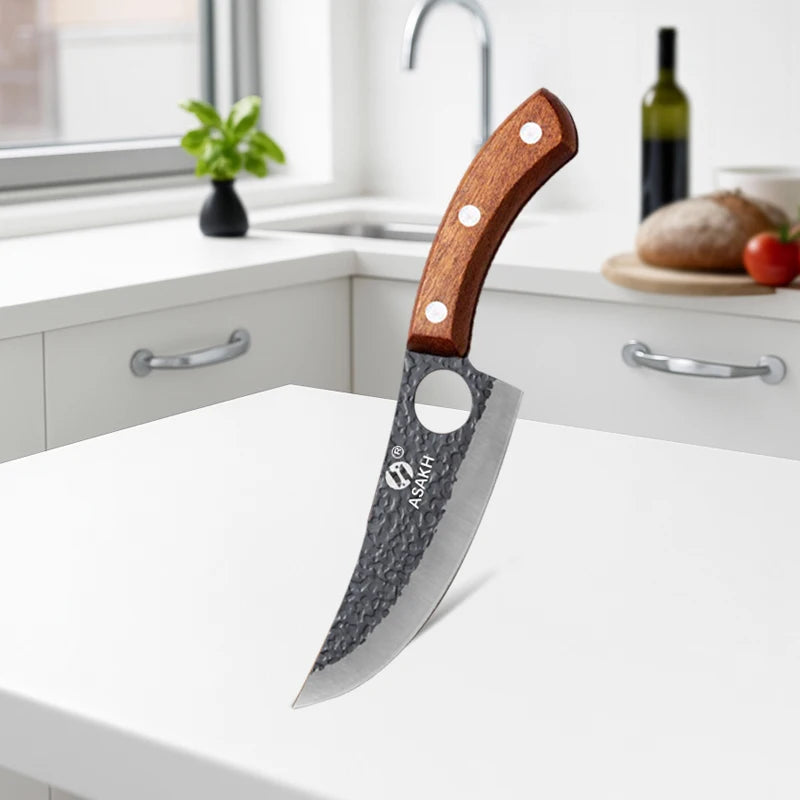 Professional Hand-Forged Boning Knife — High Carbon Steel Fillet Knife for Meat & Fish