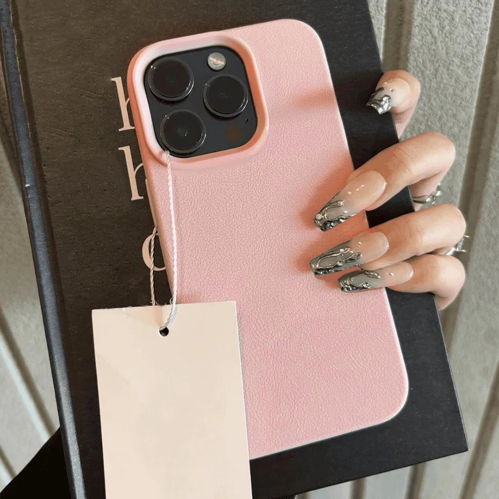 Leather Phone Case for iPhone 11–18 Series & iPhone Air — Shockproof Soft TPU Back Cover