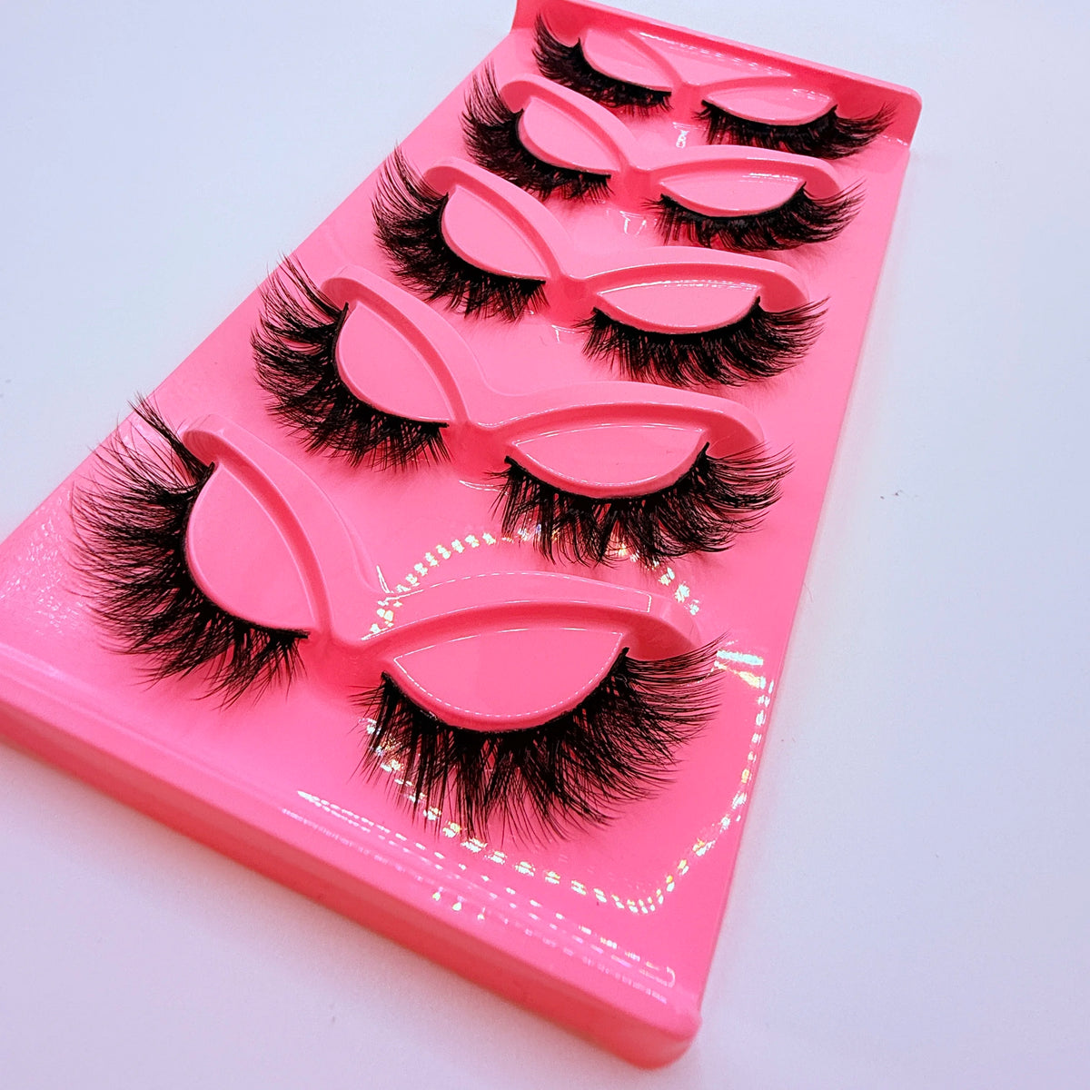 Hot Selling Makeup 5 Pairs Cat Eye Lashes Faux False Eyelashes Dramatic Volume Strip Lashes