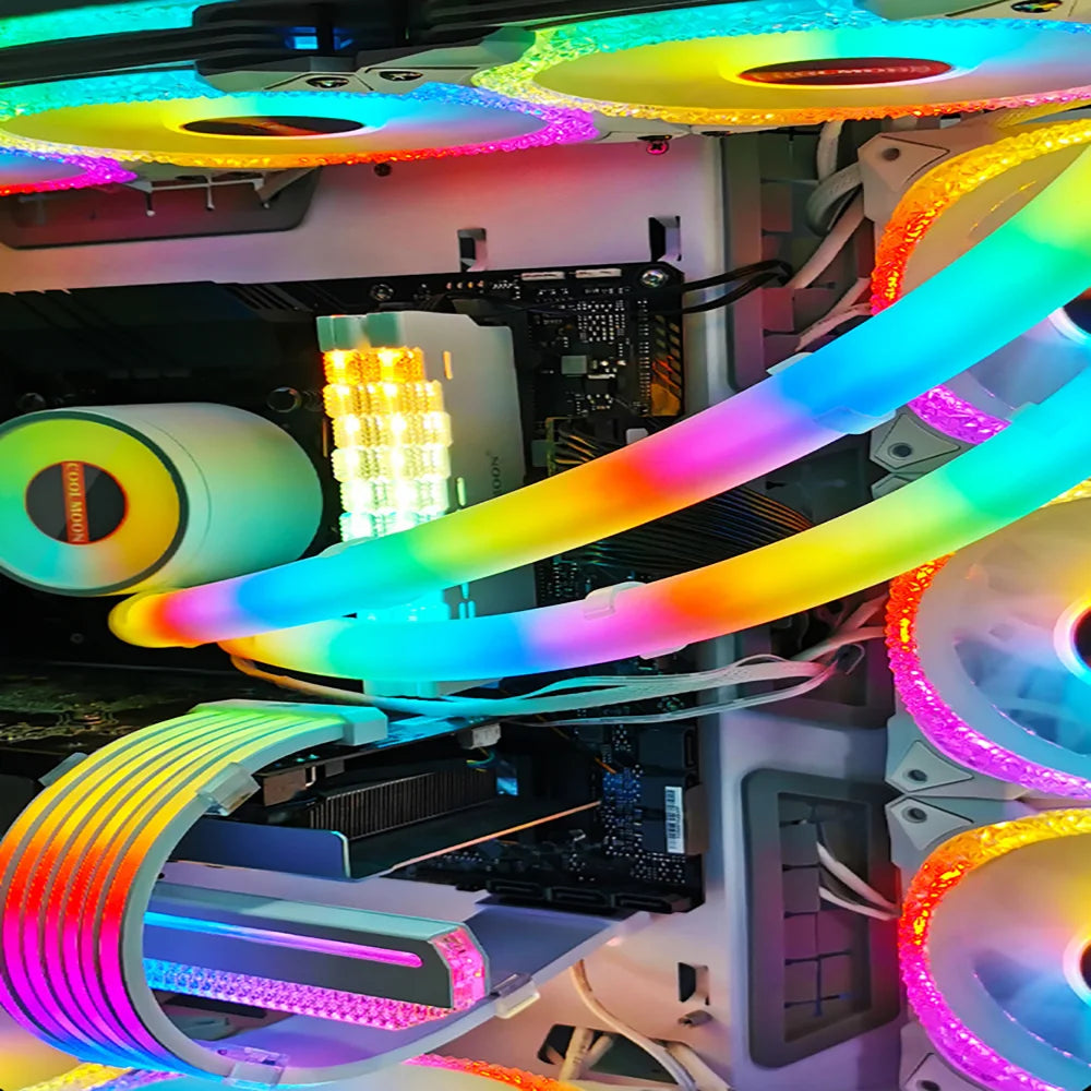 Flexible ARGB Neon Tube Light for AIO CPU Liquid Cooler (120 / 240 / 360mm)