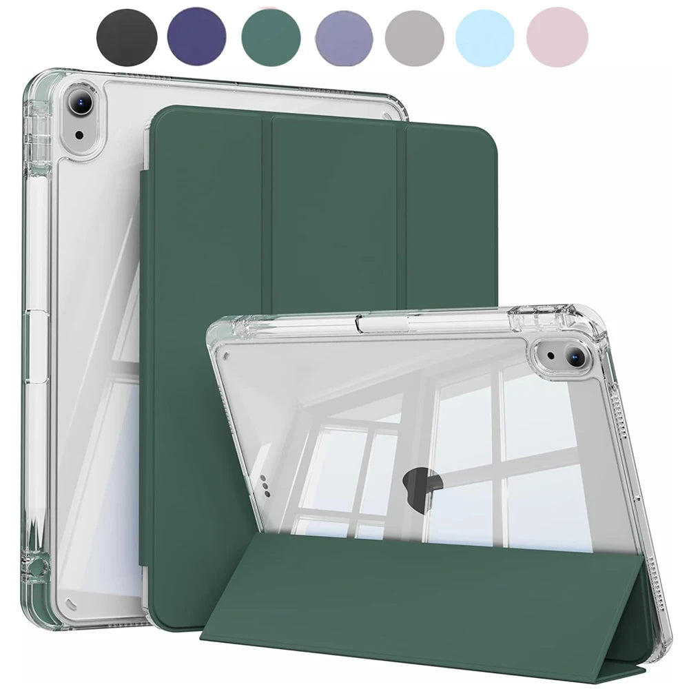 Matte Clear Acrylic iPad Case — iPad 5th–11th Gen, Air 1–7, Mini 6/7 — Auto Wake/Sleep