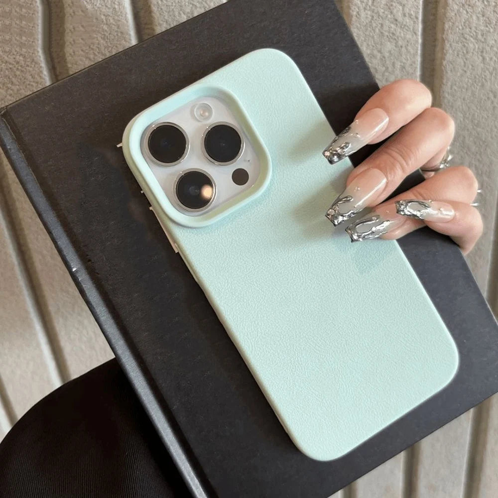 Leather Phone Case for iPhone 11–18 Series & iPhone Air — Shockproof Soft TPU Back Cover