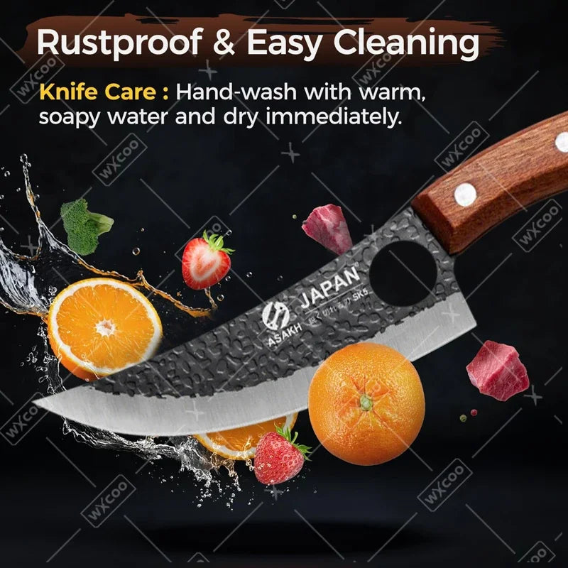 Professional Hand-Forged Boning Knife — High Carbon Steel Fillet Knife for Meat & Fish