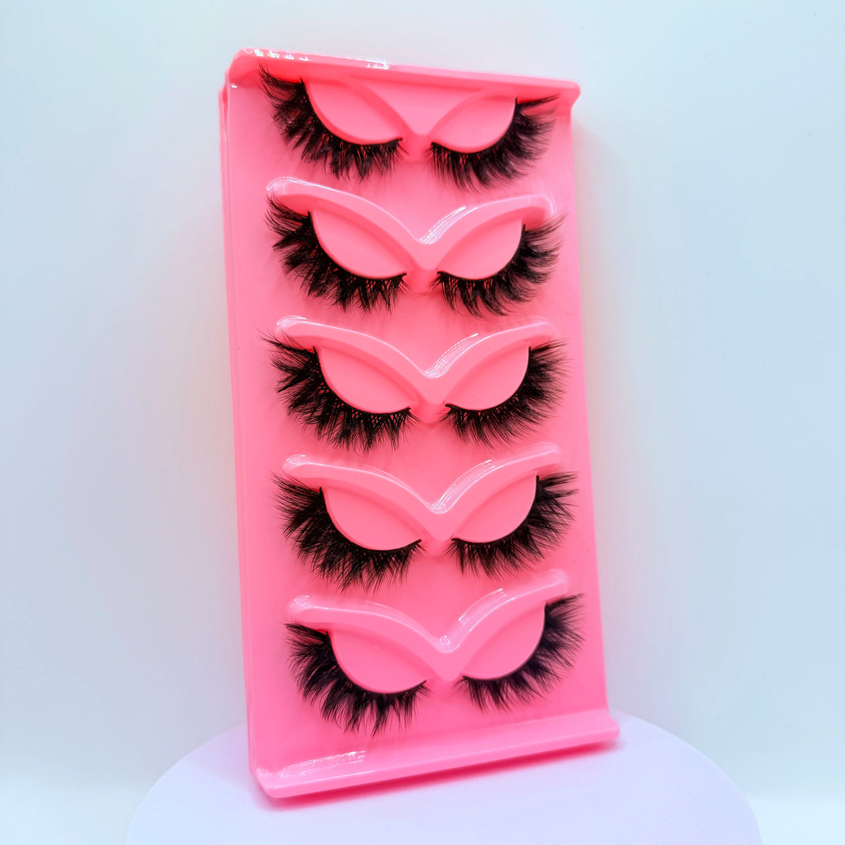 Hot Selling Makeup 5 Pairs Cat Eye Lashes Faux False Eyelashes Dramatic Volume Strip Lashes