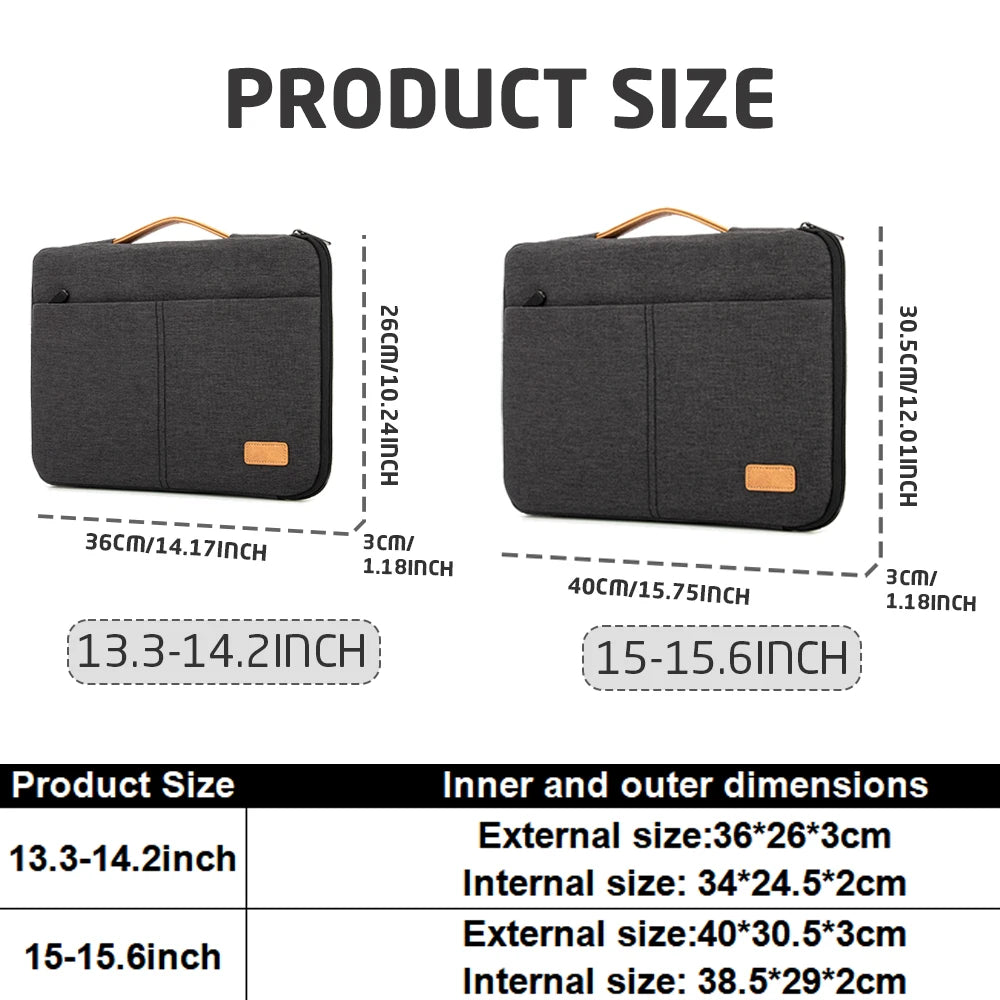 Slim Laptop Sleeve for MacBook Pro M1/M2/M3 Max — 13.3" to 15.6" Carrying Bag