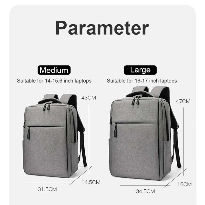 Large Capacity Waterproof Laptop Backpack — 15.6" & 17.3" Multi-Pocket Travel Bag