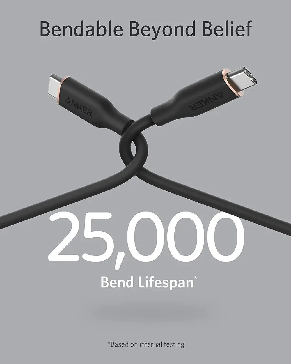 Anker 643 PowerLine III Flow USB C to USB C Cable 100W Fast Charging Silica Gel Cord 3ft 6ft Multiple Lengths