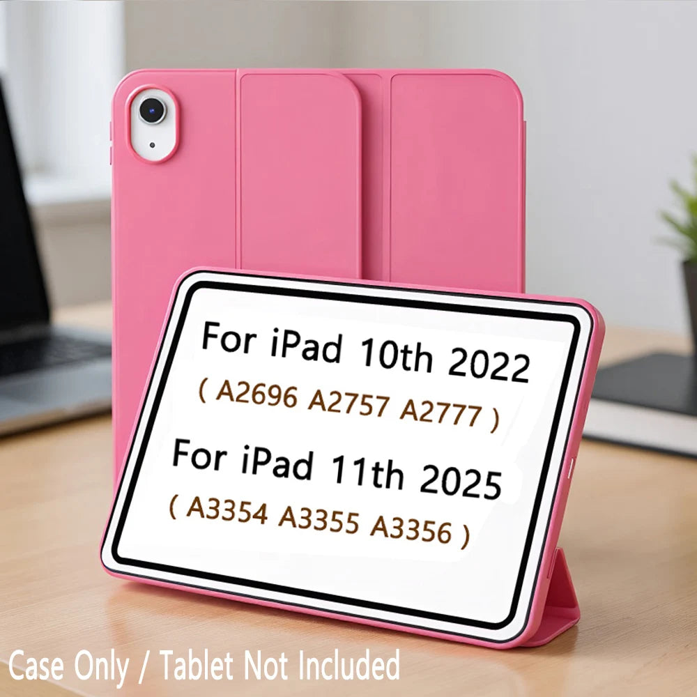 Magnetic Trifold Case for iPad A16 11th Gen 2025 & iPad 10th Gen 2022 — Slim Stand Cover