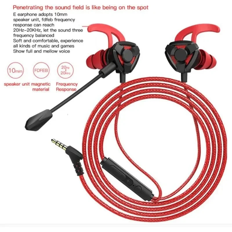 Wired Gaming Earbuds with Mic — 3.5mm In-Ear Gaming Headset for PC, PS4, Xbox & Mobile