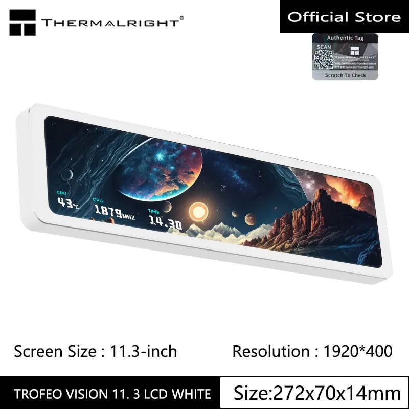 Thermalright TROFEO VISION 11.3" LCD IPS Display — 1920×400 USB-C Magnetic Screen