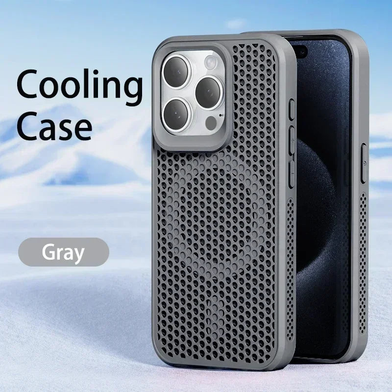 Cooling Heat Dissipation MagSafe Case for iPhone 15 & 17 Series — Magnetic Thermal Protection Cover
