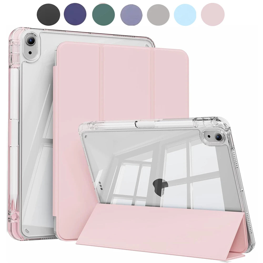 Matte Clear Acrylic iPad Case — iPad 5th–11th Gen, Air 1–7, Mini 6/7 — Auto Wake/Sleep