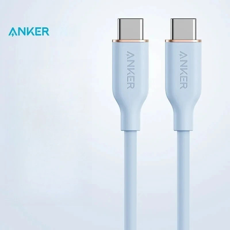 Anker 643 PowerLine III Flow USB C to USB C Cable 100W Fast Charging Silica Gel Cord 3ft 6ft Multiple Lengths