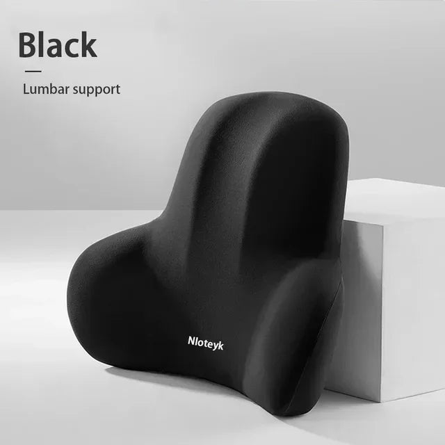 Memory Foam Car Headrest & Lumbar Support Set — Ergonomic Neck & Back Cushion for All Car Seats