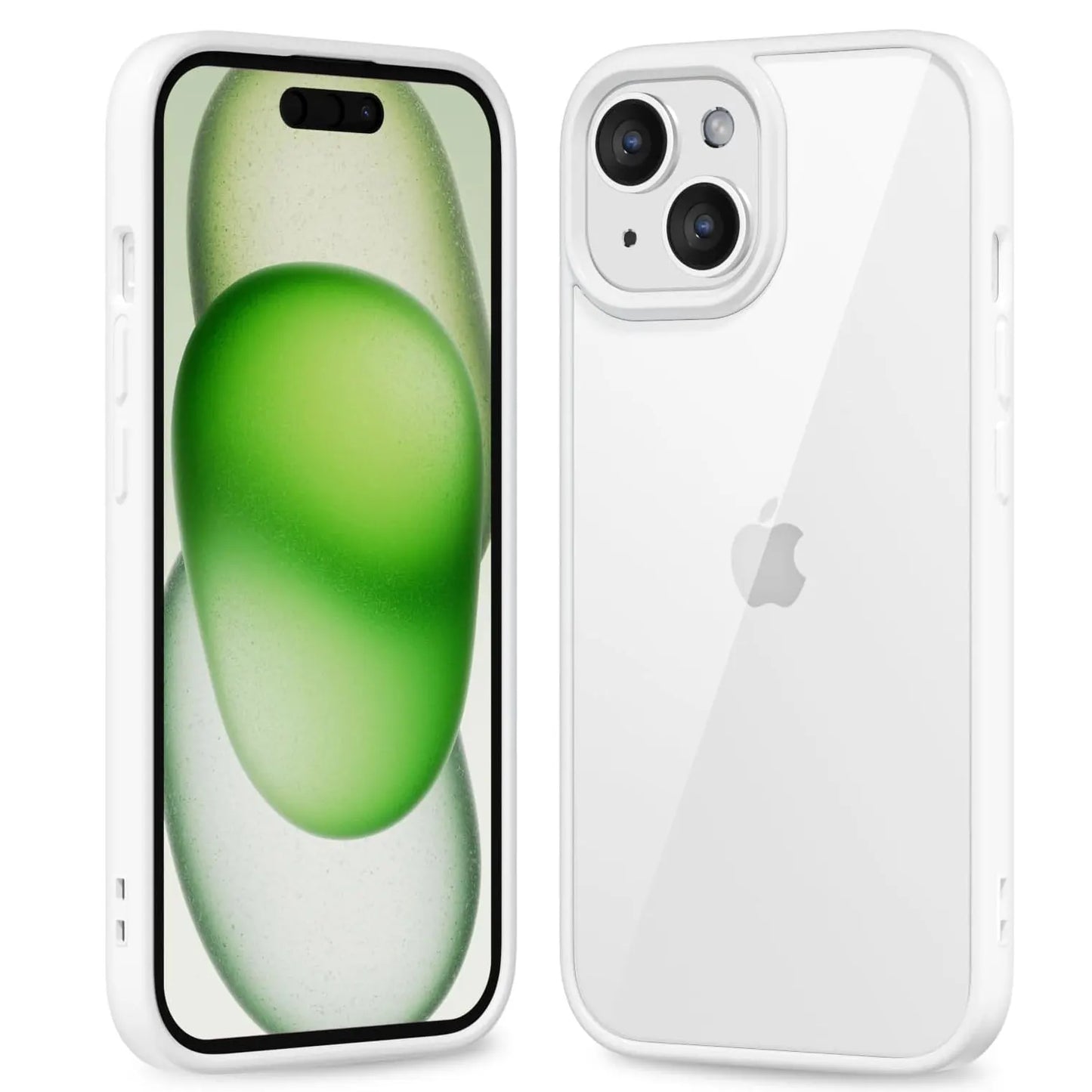 Transparent Colour-Trim Shockproof Case for iPhone X–16 Series — Clear Back with Coloured Bumper