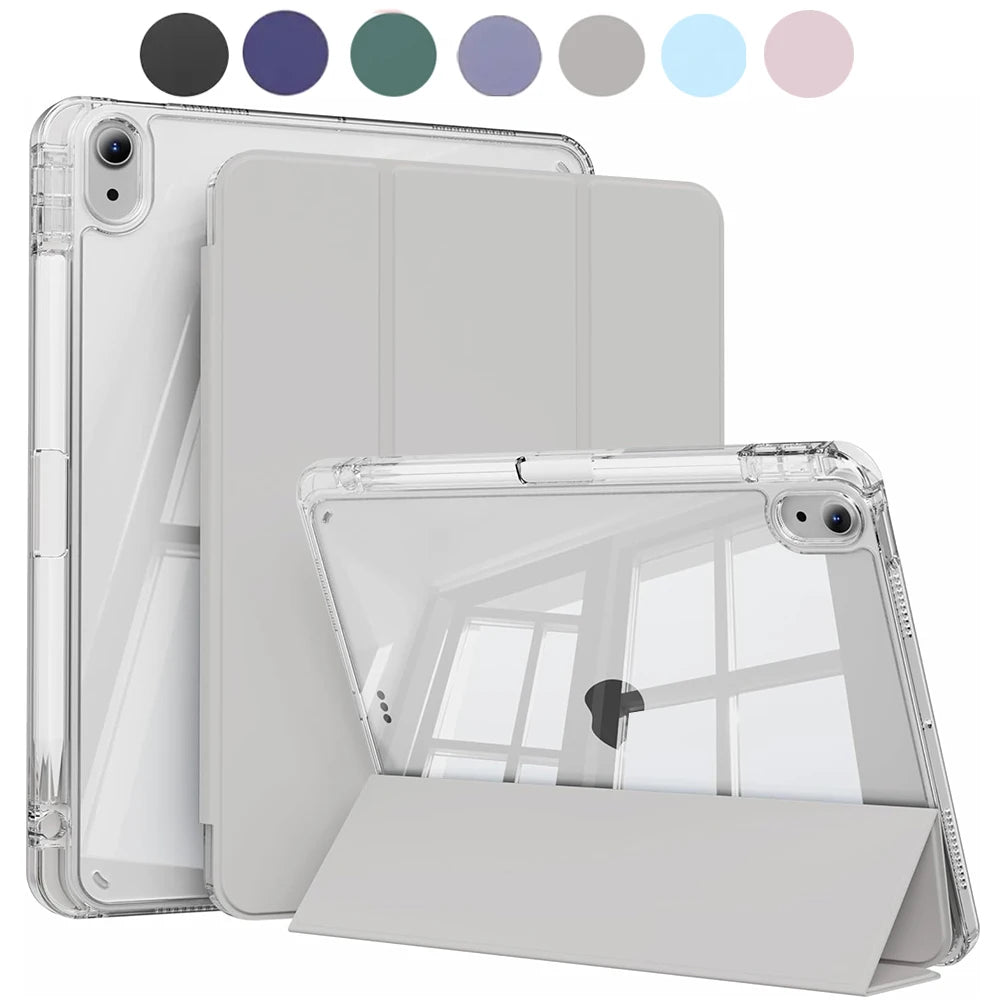 Matte Clear Acrylic iPad Case — iPad 5th–11th Gen, Air 1–7, Mini 6/7 — Auto Wake/Sleep