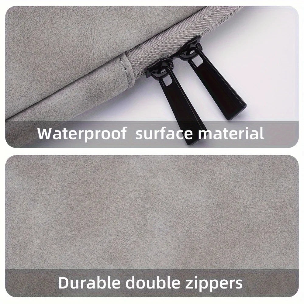 PU Leather Laptop Sleeve — 11" to 15" Slim Protective Pouch for MacBook & Tablets