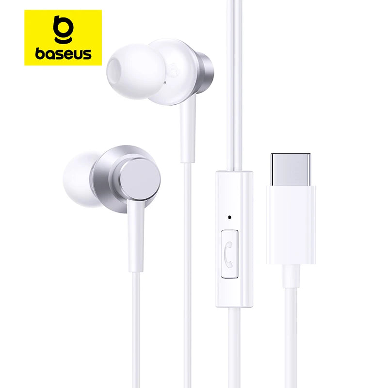 Baseus Encok Wired Earphones — USB-C & 3.5mm In-Ear Headset with Mic (CZ11 / HZ11)
