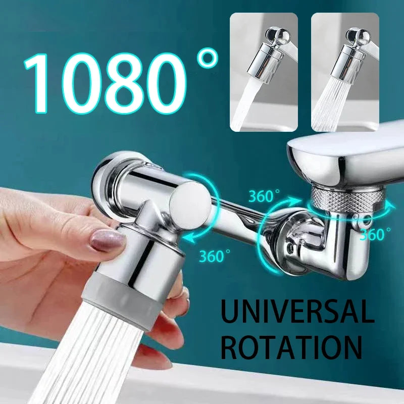 1080° Rotating Faucet Extender — Universal Splash-Proof Kitchen & Bathroom Tap Aerator
