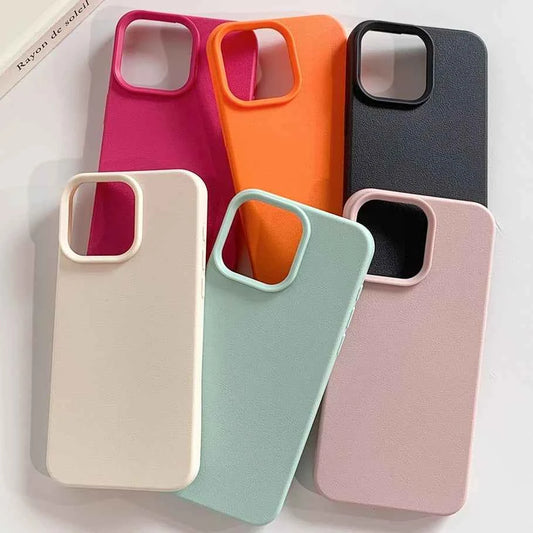 Leather Phone Case for iPhone 11–18 Series & iPhone Air — Shockproof Soft TPU Back Cover