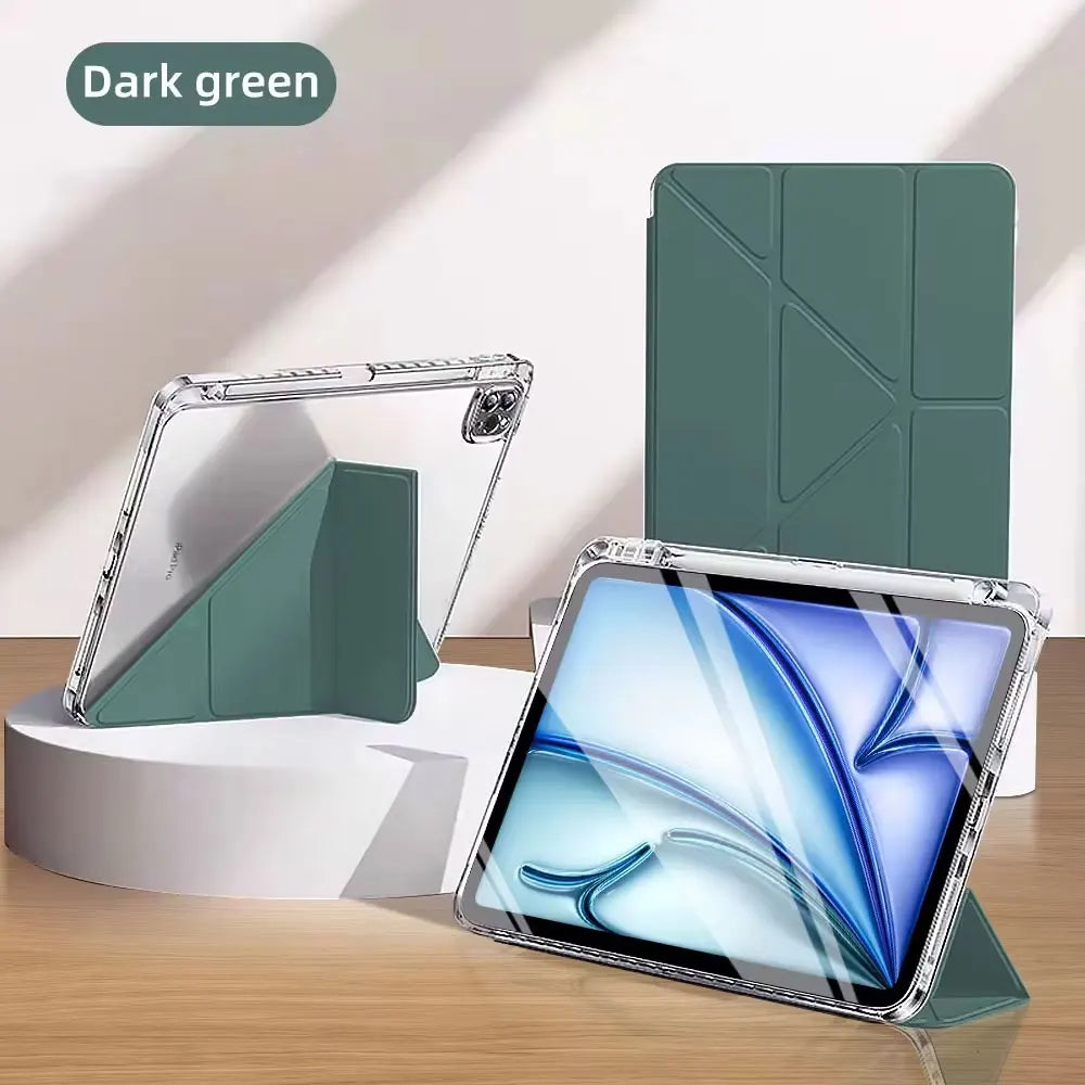 Clear Transparent Case for iPad Pro, Air, Mini — Auto Sleep/Wake, 360° Protection