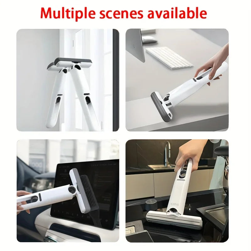 Self-Squeeze Folding Mini Mop — Portable Microfiber Floor Mop for Kitchen, Bathroom & Small Spaces