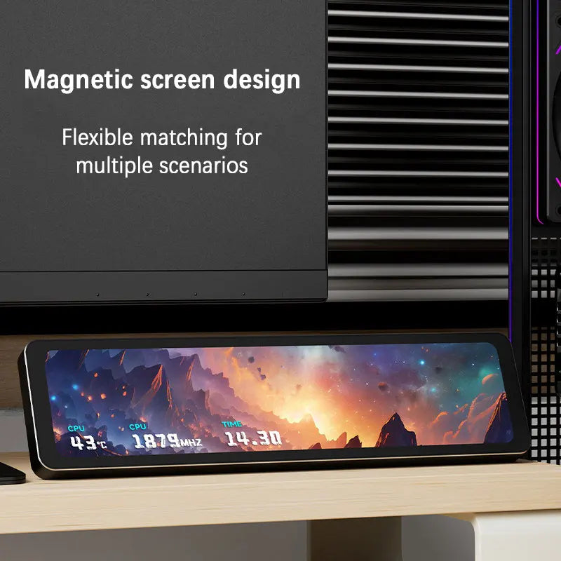 Thermalright TROFEO VISION 11.3" LCD IPS Display — 1920×400 USB-C Magnetic Screen