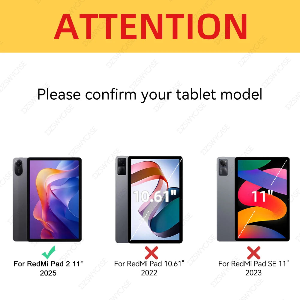 Silicone Case for Redmi Pad 2 2025 11" — Lightweight Stand & Auto Sleep/Wake
