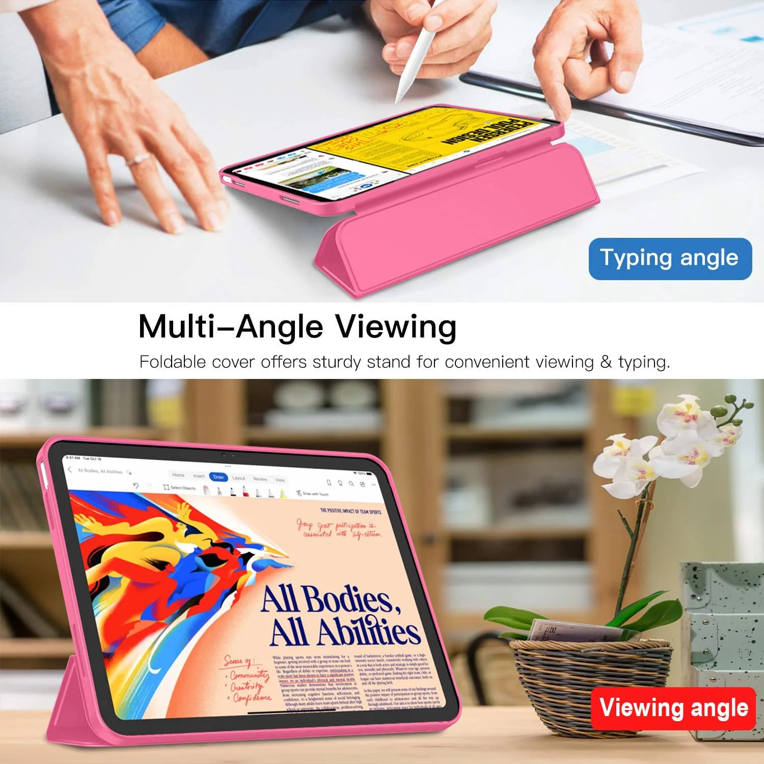 Magnetic Trifold Case for iPad A16 11th Gen 2025 & iPad 10th Gen 2022 — Slim Stand Cover