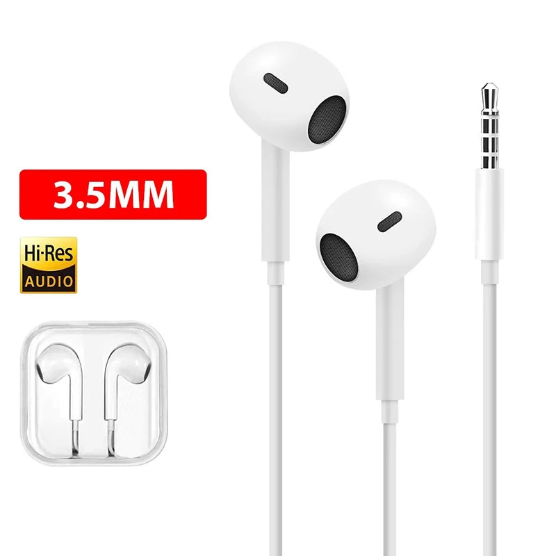 Wired Earbuds Headset — USB-C & 3.5mm Universal In-Ear with Microphone for Android & iPhone