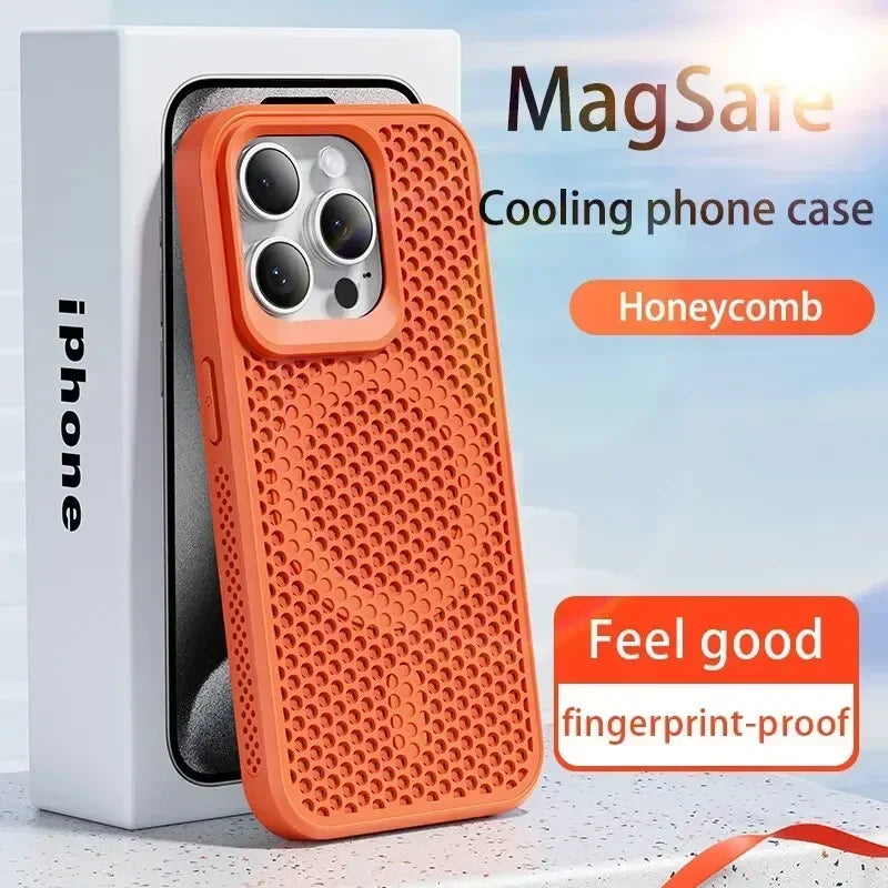 Cooling Heat Dissipation MagSafe Case for iPhone 15 & 17 Series — Magnetic Thermal Protection Cover