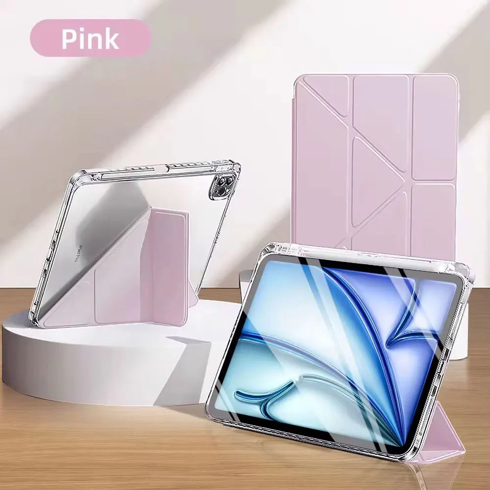 Clear Transparent Case for iPad Pro, Air, Mini — Auto Sleep/Wake, 360° Protection